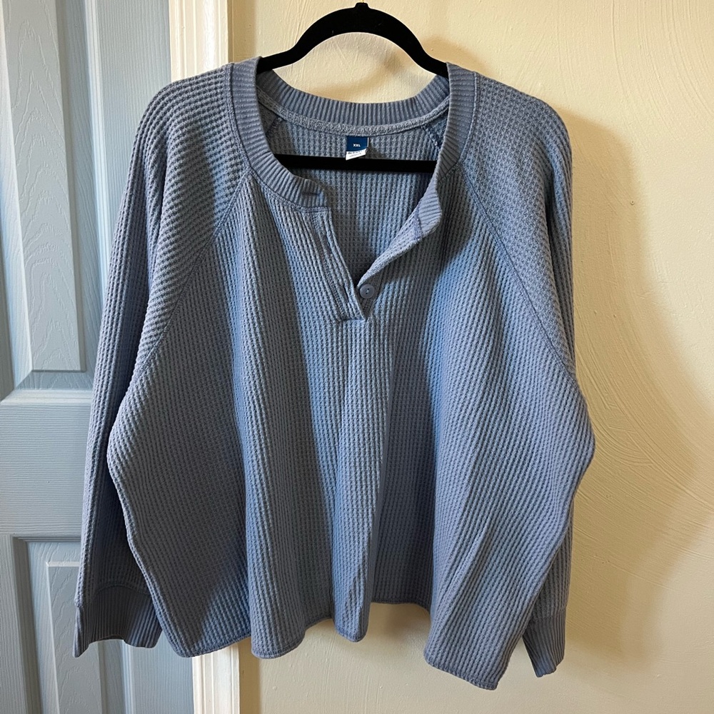 Old Navy Waffle Knit Cornflower Blue sweater